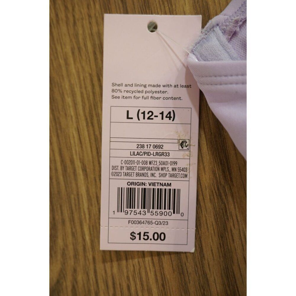 Wild Fable Women's Scoop Front Bralette Bikini Top - Light Purple, Size L, NWT - Picture 5 of 7